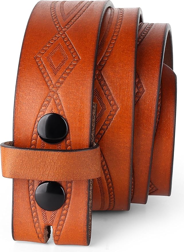 F&L CLASSIC Western Belt without buckle for men – Full Grain Leather Cowboy Belts for jeans - One Piece Leather strap belt