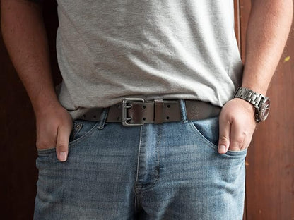 CHAOREN Work Belts for Men Heavy Duty - 1.5" Full Grain Leather Belt Casual - Fully Adjustable, Double Prong