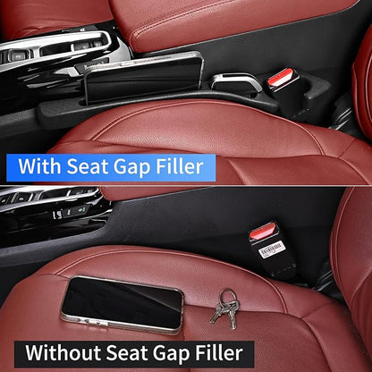 7F Car Seat Gap Filler, Organiser Between Seat and Centre Console, Universal Car Accessories, Fit SUV Truck Storage Black
