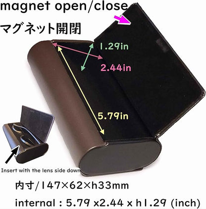 Glasses Case for 2 Storage Portable Compact Slim Two-Piece Soft Case Hard Case