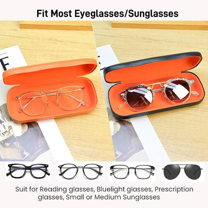 Eyeglass Case 2PCS,Glasses Case Hard Shell,Hard Eyeglass case for Women Men