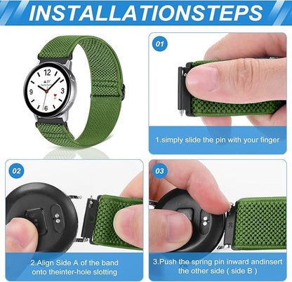 Compatible with 16mm 18mm 19mm 20mm 22mm 24mm Watch Bands Quick Release Replacement Wristband,Adjustable Stretchy Nylon Solo Loop Straps Fabric Braided Sport Elastic Bands for Men Women