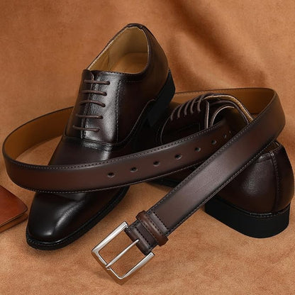 Men's Genuine Leather Dress Belt, 1 3/8" Classic Mens Jeans Pants Belt for Work Business Casual Golf
