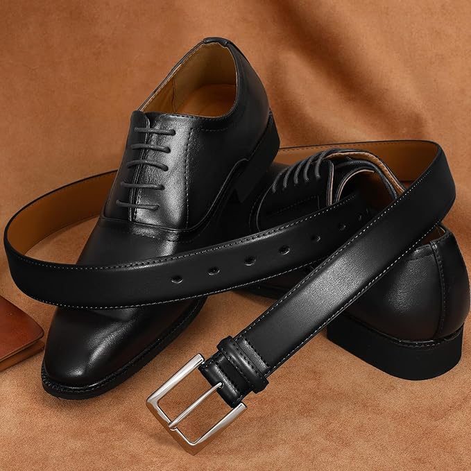 Men's Genuine Leather Dress Belt, 1 3/8" Classic Mens Jeans Pants Belt for Work Business Casual Golf