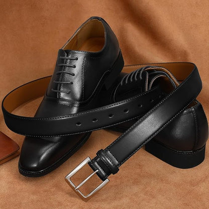 Men's Genuine Leather Dress Belt, 1 3/8" Classic Mens Jeans Pants Belt for Work Business Casual Golf