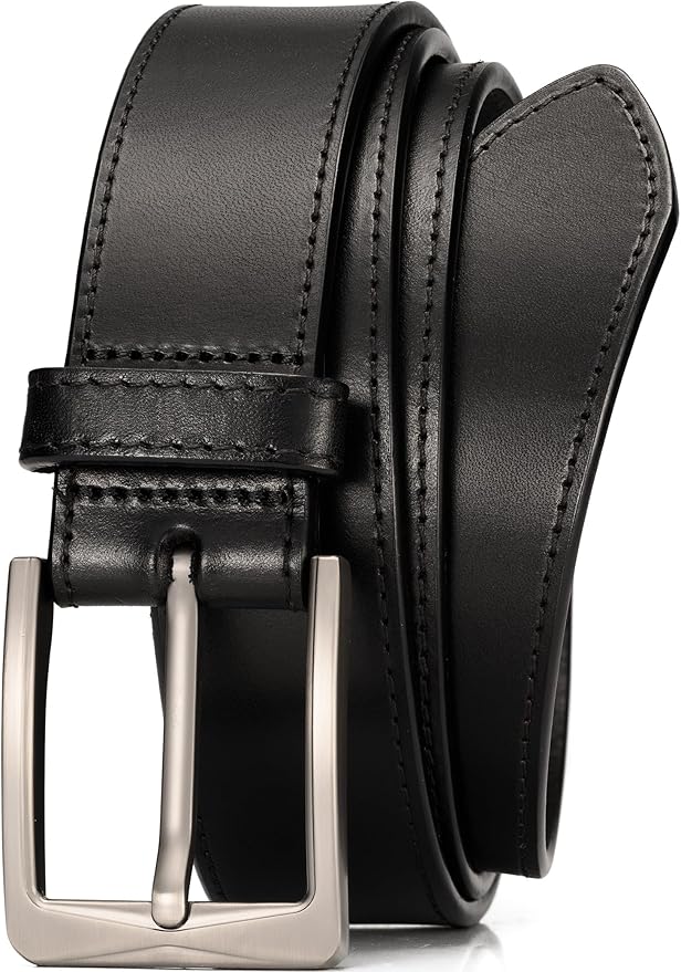 WOLFANT Men's 35mm Dress Casual Belt,100% Italian Full Grain Real Solid Leather