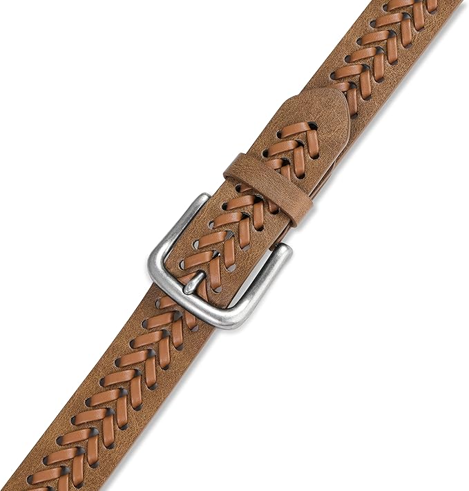 MILORDE Leather Braided Belts for Men, Handmade, Causal Woven Leather Jeans daily wear