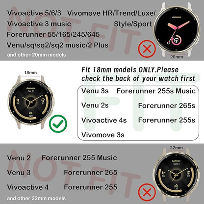 Laband 18mm Floral Engraved Band Compatible With Garmin Venu 3S 41mm/Venu 2S/Vivoactive 4S/Vivomove 3S/Venu 4 41mm/Forerunner 255S/Forerunner 265S,Soft Slim Silicone Cute Embossed Flower Strap for Men