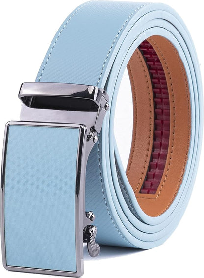 Fabio Valenti Mens Belt,Ratchet Belt Dress with 1 3/8" Genuine Leather with Easier Adjustable Buckle, Trim to Fit
