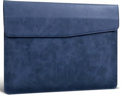 13 Inch Leather Laptop Sleeve Compatible with MacBook Neo 13" 2026 & MacBook Air/Pro 13" (M5/M4/M3/M2/M1, 2025-2018), Magnetic Buckle Closure Protective Case Cover,Blue