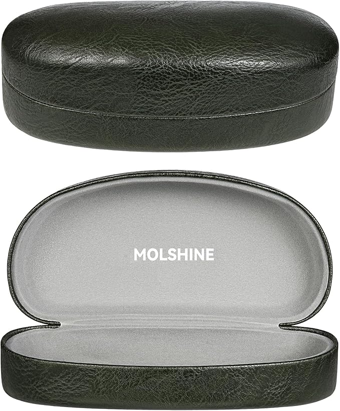 molshine Hard Shell Sunglasses Case,Classic Large Glasses Case for Sunglass, Eyeglasses with Cleaning Cloth, Pocket