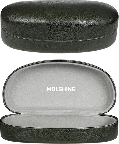 molshine Hard Shell Sunglasses Case,Classic Large Glasses Case for Sunglass, Eyeglasses with Cleaning Cloth, Pocket
