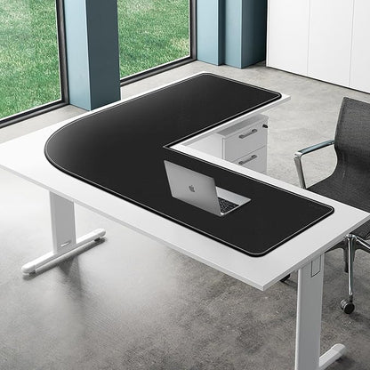 Mydours 61"x61"x20" Super Large Desk Mat, Full Mouse Pad for L-Shaped Standing Desk, Double-Sided Mat with PU Leather Surface, Extended Coverage for Large L Shaped Desk, Compatible with Home & Office