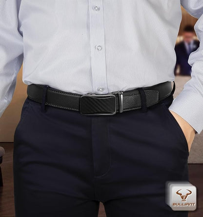 BULLIANT Men Belts 2 Pack,Ratchet Sliding Belt Adjustable For Gift Mens Dress Casual 1 3/8",Cut for Fit