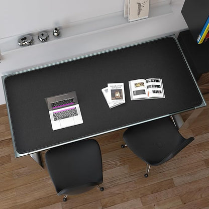 Mydours 79" x 36" Extra Large Desk Pad XXL, Desk Protector Mat with PU Leather, Mega Desk Blotter Mat for Office, Home, Dinner, Full Desk Pad for Keyboard and Mouse (Black)