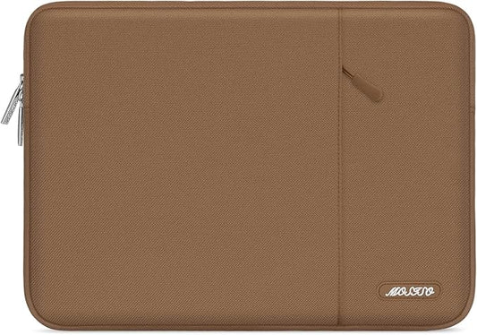 MOSISO Laptop Case 14 inch, 14 inch Laptop Sleeve Compatible with HP Lenovo Dell ASUS Acer, HP Stream, Dell Latitude, Lenovo IdeaPad, Polyester Vertical Computer Sleeve Bag with Pocket, Mocha