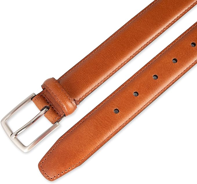 Haggar mens Leather Dress Belt for Suits and Pants - Classic, Formal, Business, Work