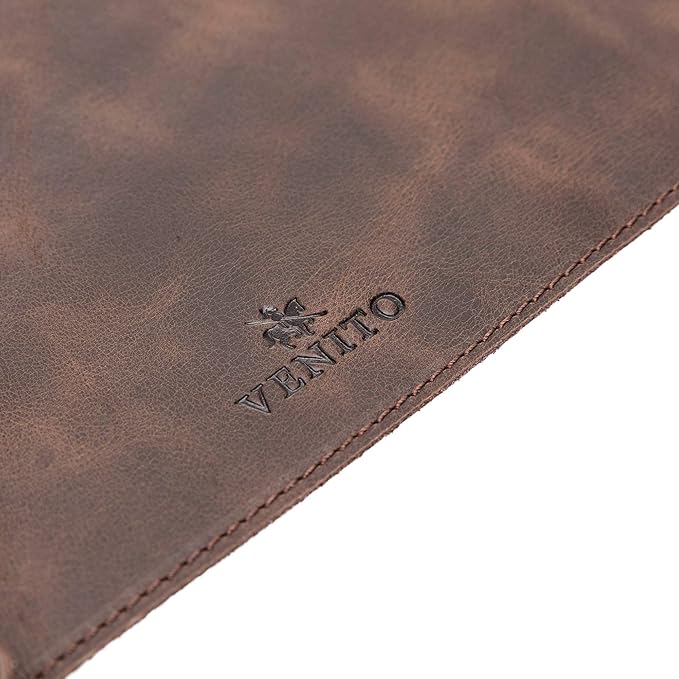 Venito Premium Leather Desk Pad Mat (36 X 19 inch) - Large Desk Mat for Keyboard and Mouse Home Office Accessories (Coffee Brown)