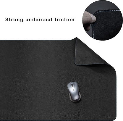 CENNBIE Leather Desk Mat, 59” x 23.6” Extra Large Desk Pad Blotter Protector, Extended Non-Slip Mouse Pad, Waterproof PU Leather Desk Mat on top of desks Large for Office and Home (Black)