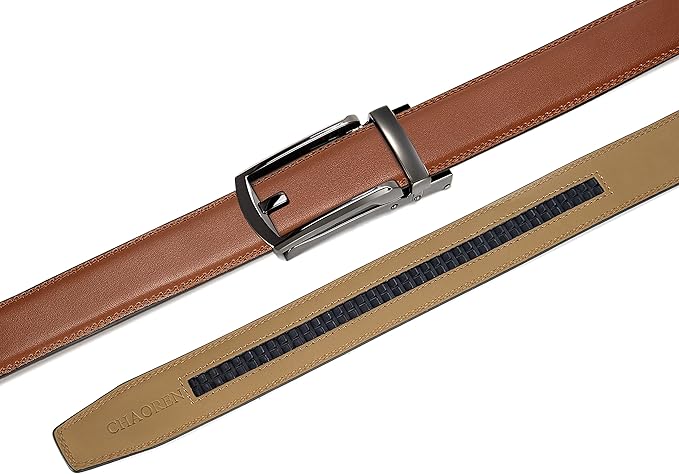 CHAOREN Mens Dress Belt - Ratchet Belt Leather 1 1/4" Comfort Click - Perfect Companion to Mens Dress Shoes