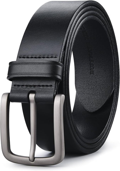 Buffway Men's Leather Belt,1.5" Handmade Top-Grain Leather–Durable,Comfortable,Suitable for Everyday Formal & Casual Wear