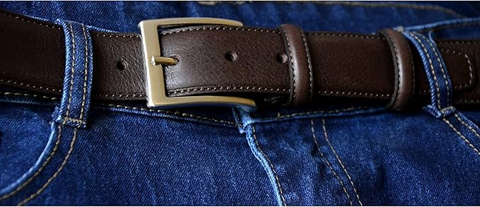 Mens Plain Smooth Italian Dress Leather Belt