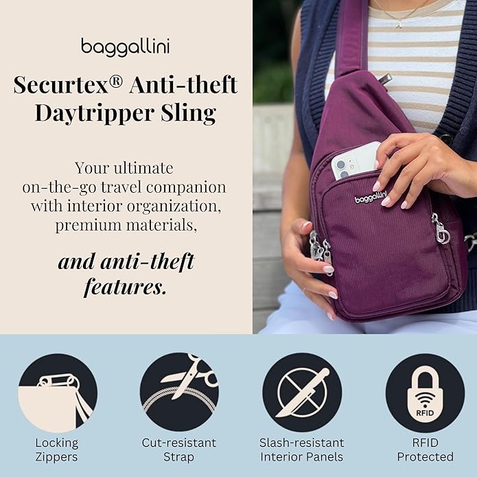 Baggallini womens Securtex Anti-theft Daytripper Sling