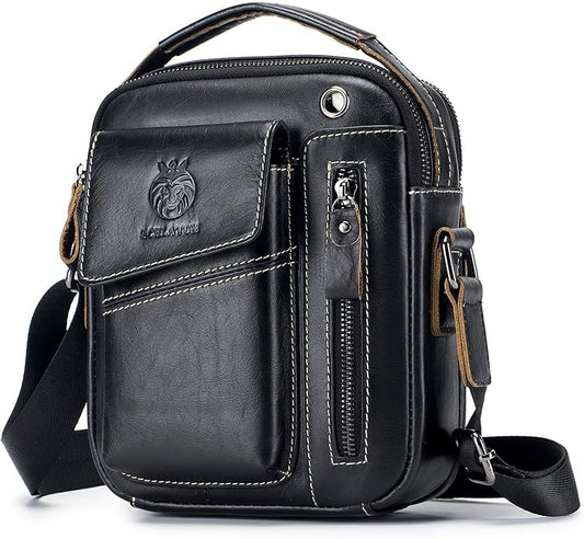 Leather Shoulder Bag for Men Small Mens Crossbody Bag Purses Handbags | Small, Genuine Leather, Crossbody, Men Purse, Casual, Daypack
