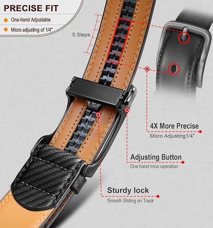 BULLIANT Men's Ratchet Belt Nontrimmable-Click Belt Adjustable for Men Gift Lightweight 1 3/8"