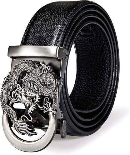 Dubulle Men's Ratchet Belt Gold/Black/Red/Green/Blue/White Automatic Buckle Business Casual Belt Gift - Adjustable Fit
