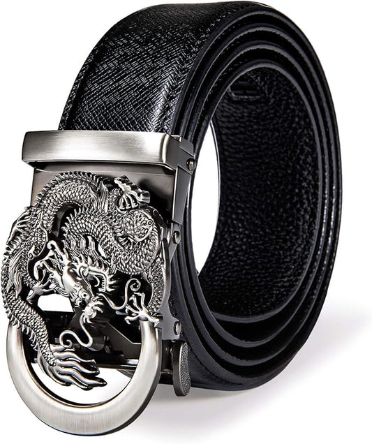 Dubulle Men's Ratchet Belt Gold/Black/Red/Green/Blue/White Automatic Buckle Business Casual Belt Gift - Adjustable Fit
