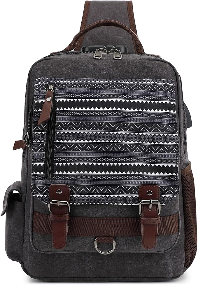 Leaper Retro Crossbody Bag Sling Bag Canvas Messenger Bag for Men Women Shoulder Bag Crossbody Handbags Satchel Travel Bag