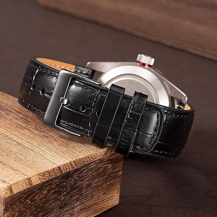SEURE Quick Release Watch Band,Top Genuine Leather Watch Straps 19mm 20mm 21mm 22mm 24mm for Men and Women