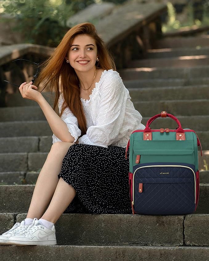 LOVEVOOK Laptop Backpack for Women, 15.6'' Waterproof Nurse Bag Teacher Work Backpack Purse for Women, Travel Computer Backpack for College Office Business Ladies