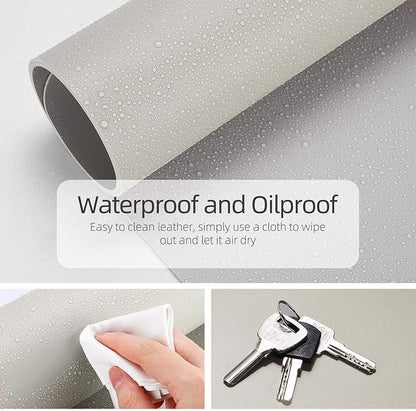 YSAGI Dual-Sided Desk Pad Protector, Desk Mat with Non-Slip - Waterproof PU Leather Office Desk Blotter for Mouse, Keyboard, Writing (31.5" x 15.7", Grey)