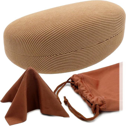 MyEyeglassCase® Large Hard Sunglasses Case | fits Large curved Sunglasses, with microfiber bag and cleaning cloth