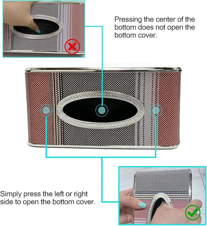 Universal Tissue Holder for Car Interior, Flat Tissue Box Holder, Kleenex & Napkin Organizer, Car Accessories for Women & Men, Center Console, Armrest & Back Seat, Travel Essentials (Flat)
