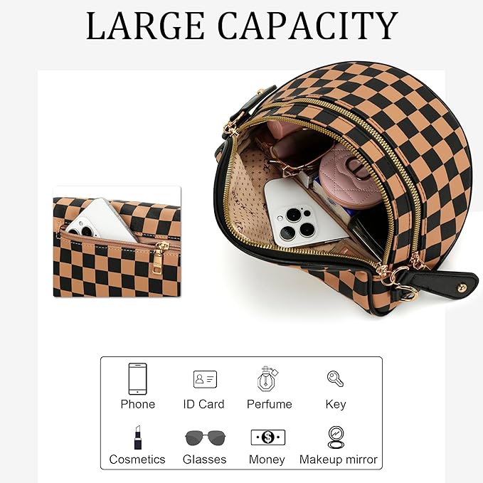 KKXIU Crossbody Sling Bag for Women Trendy Fanny Pack Vegan Leather Chest Bag | Trendy