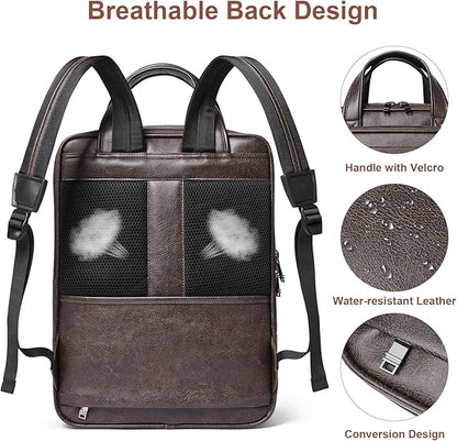 Shrrie 15.6" Laptop Backpack,Business Work Backpack Briefcase,Durable Computer Backpack for Office,Travel,College,Two-toned Coffee