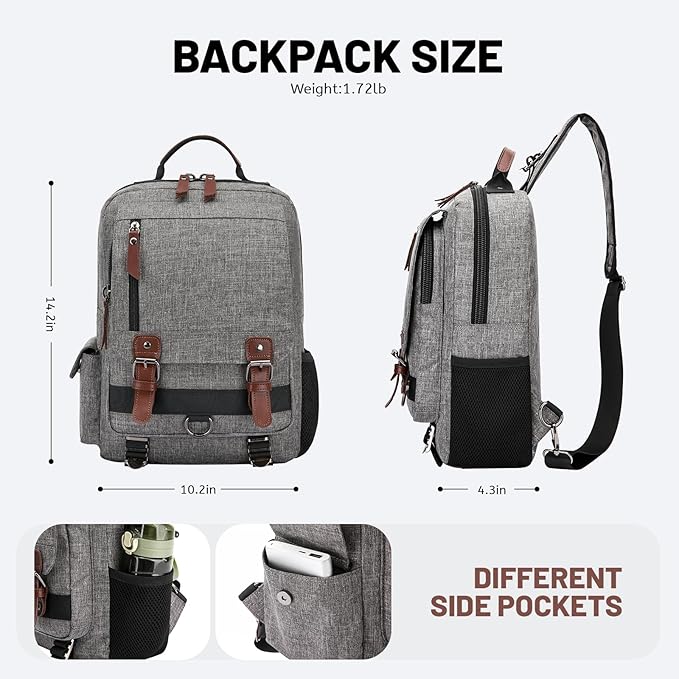 mygreen Canvas Cross Body Messenger Bag Shoulder Sling Backpack Travel Rucksack