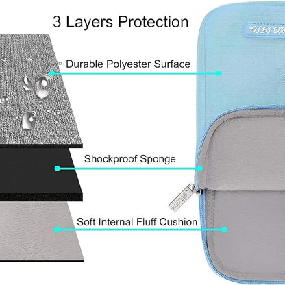 MOSISO Laptop Case 14 inch, 14 inch Laptop Sleeve Compatible with HP Lenovo Dell ASUS Acer, HP Stream, Dell Latitude, Lenovo IdeaPad, Polyester Vertical Computer Sleeve Bag with Pocket, Air Blue