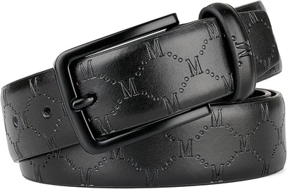 MILORDE Men's Genuine Leather Dress Belt, Handmade, 100% Cow Leather, Fashion & Classic Designs for Work Business and Casual
