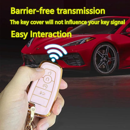 Keyless Entry Remote for Ford Key Fob Cover Protective Shell Fits for Ford Edge Escape Expedition Explorer Fusion Mustang Ranger F-150 F-250 (4-Button-B-Pink)
