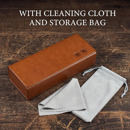 Glasses Case hard shell,3-in-1 Sunglasses Case & Eyeglass Case with Cleaning Cloth & Storage Pouch
