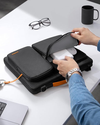 tomtoc Laptop Shoulder Bag for 2026 14 Inch MacBook Pro M5/M4/M3/M2/M1 Pro/Max 2026-2021, 13.5-14.4 Surface Laptop 7/6/Studio 2, Surface Book 3, 360 Protective Case Fit Asus VivoBook