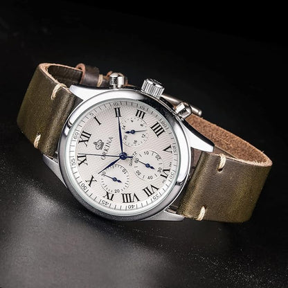 hemsut h Leather Watch Bands for Men, Horween Quick Release Leather Watch Strap Vintage Watch Replacement Wrap of 18mm, 20mm, 22mm
