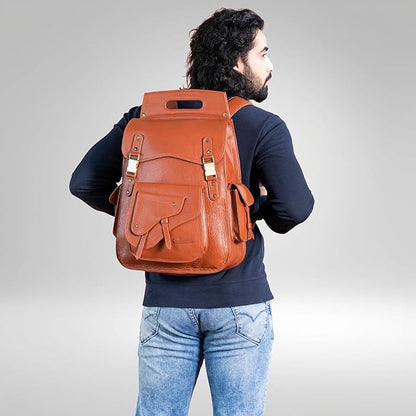 Handmade World Full Grain Leather Backpack for Men – Business Computer Backpack Fits Upto 17” Laptop, Office Work Travel Bag