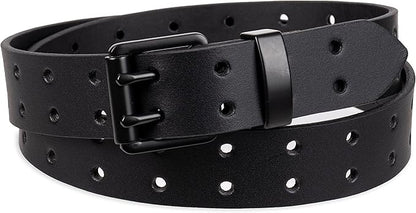 Dickies Men's Double Prong Leather Work Belt – Fully Adjustable, Regular & Big and Tall Sizes