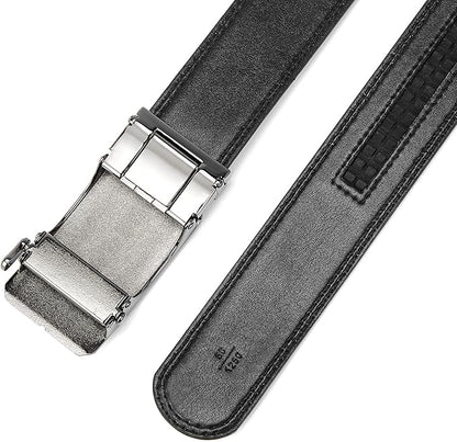 BOSTANTEN Mens Belt Leather Ratchet Belt For Men Dress and Casual with Adjustable Buckle, Trim to Fit