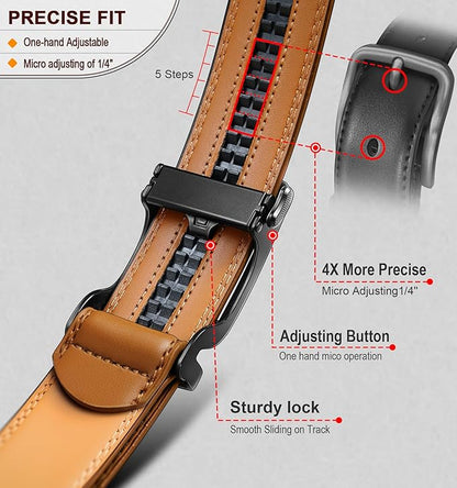 BULLIANT Men's Ratchet Belt Nontrimmable-Click Belt Adjustable for Men Gift Lightweight 1 3/8"